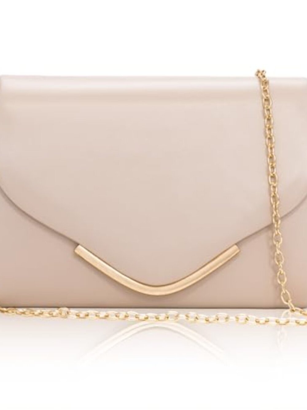 Faux Leather Clutch Purse with Detachable Chain, Elegant Evening Bag, Envelope